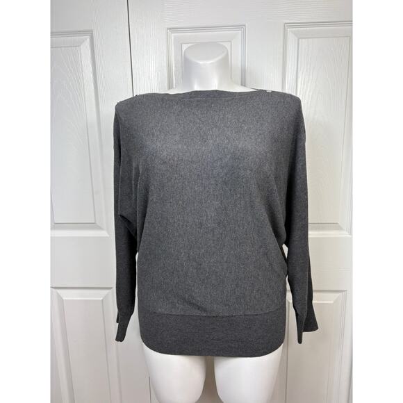 JM Collection Dolman Button Trim Detail Sweater Gray Size XL Pullover - Picture 1 of 10